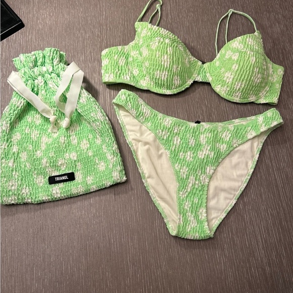triangl swimwear Other - Triangl Lime Green and White Bikini bottoms Large and top is XL
